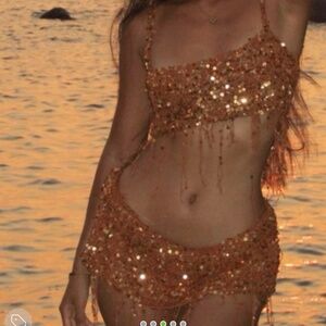Chalay crochet sparkle sequin “Glow” Set